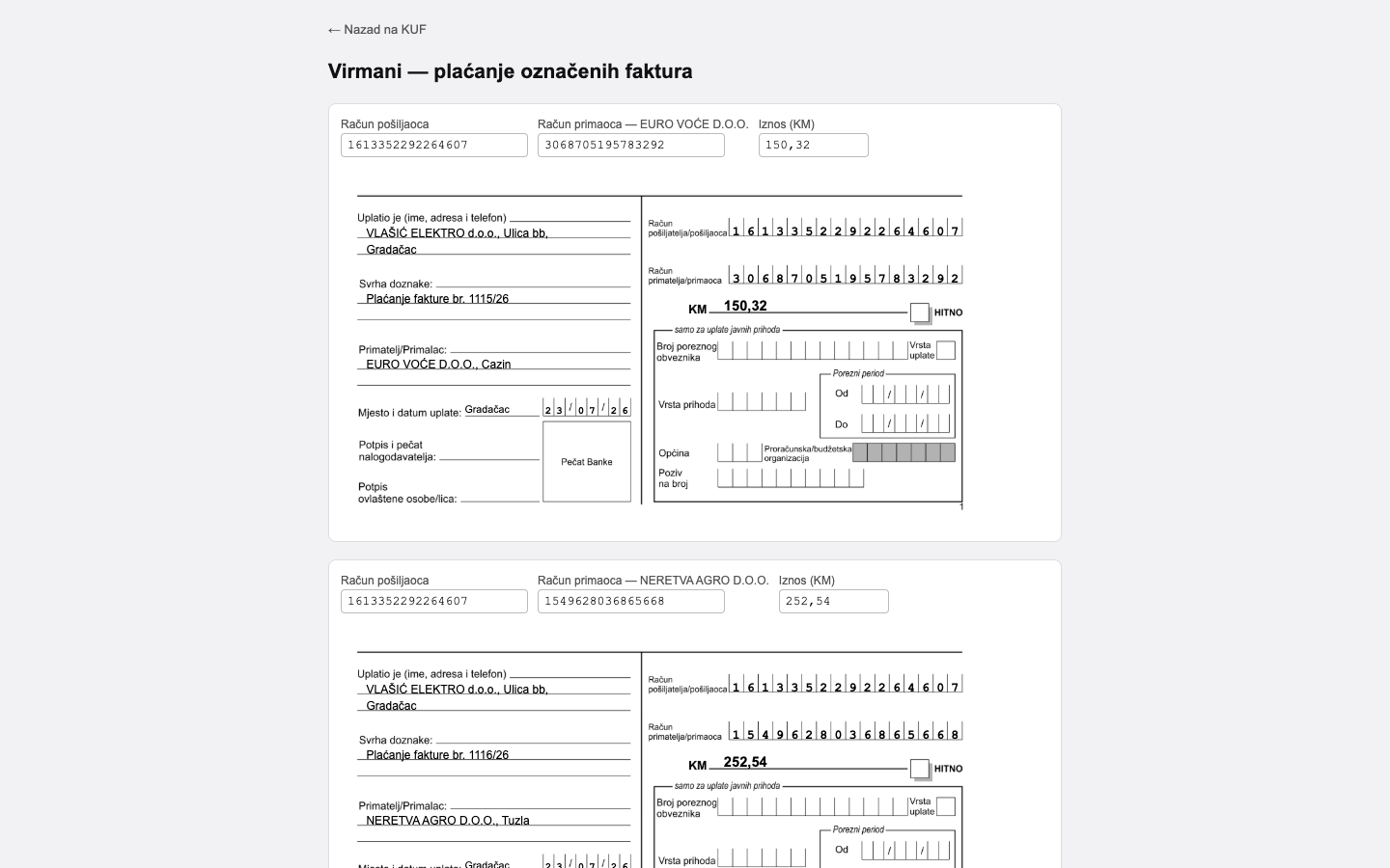 Virman — nalog za plaćanje